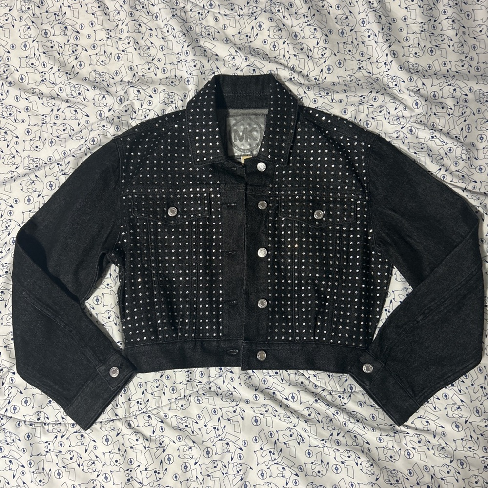 LIKE NEW | Michael Kors Crystal Studded Stretch Denim Jacket